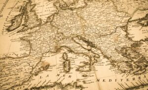 Antique map of Europe and the Mediterranean