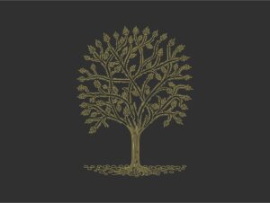 Illustration of a golden tree on a dark background